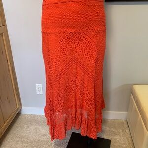 Solitaire Vibrant Orange Maxi Skirt